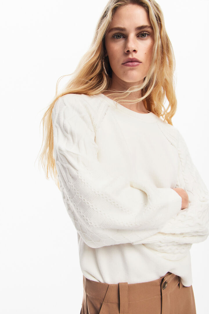 Textured sleeve sweater | Desigual