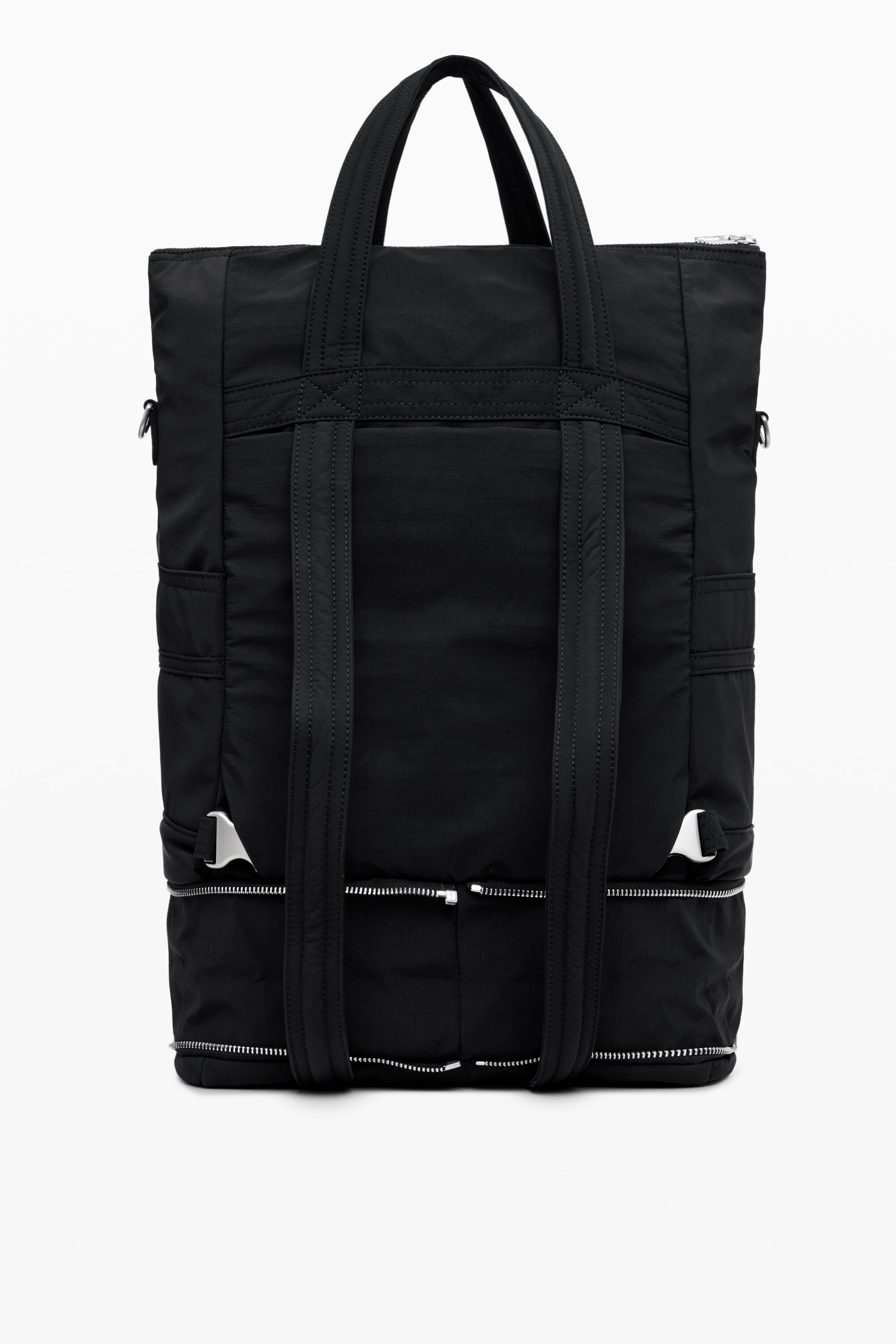 DESIGUAL NYLON BACKPACK WITH MULTIPLE POCKETS, FLAP, AND ZIPPER