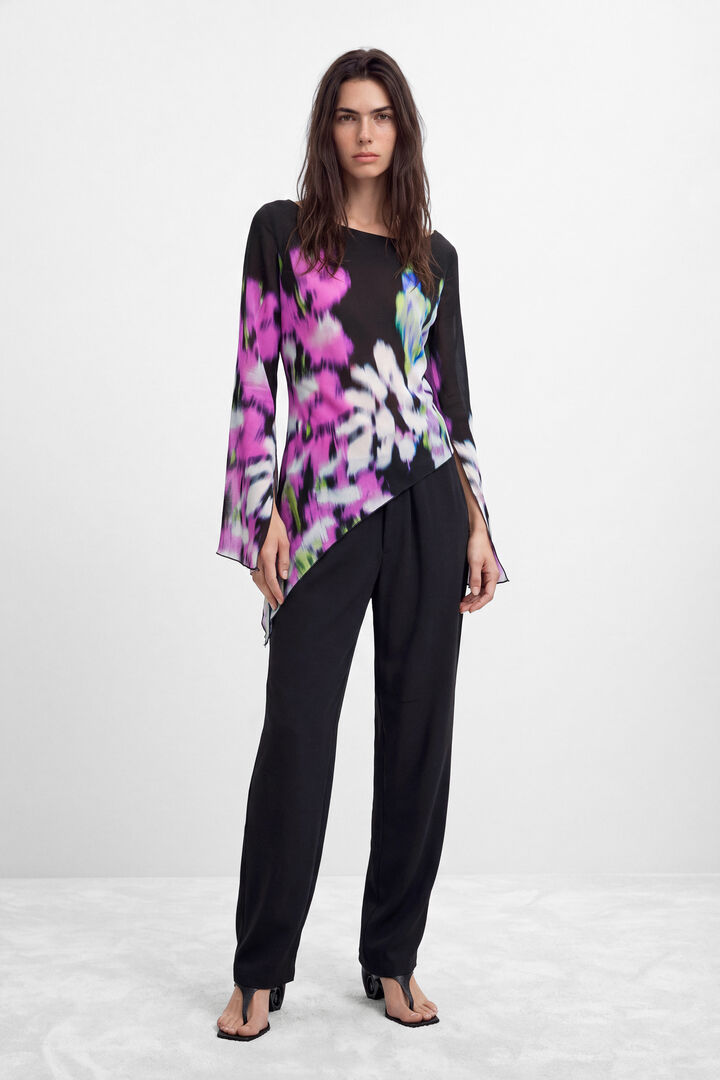 Asymmetric Printed Blouse M. C. Lacroix