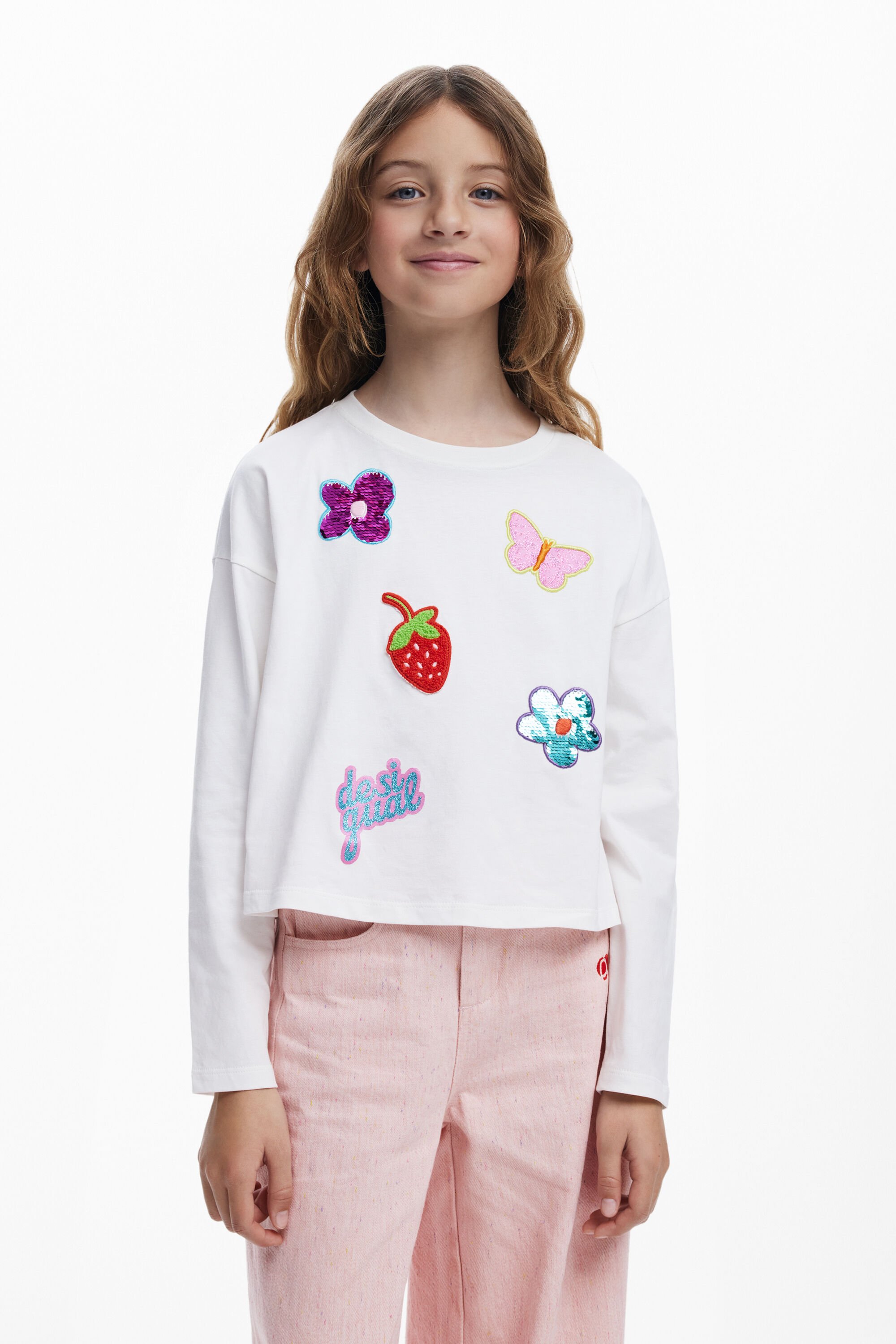 Desigual T-shirt met vormapplicaties - WHITE