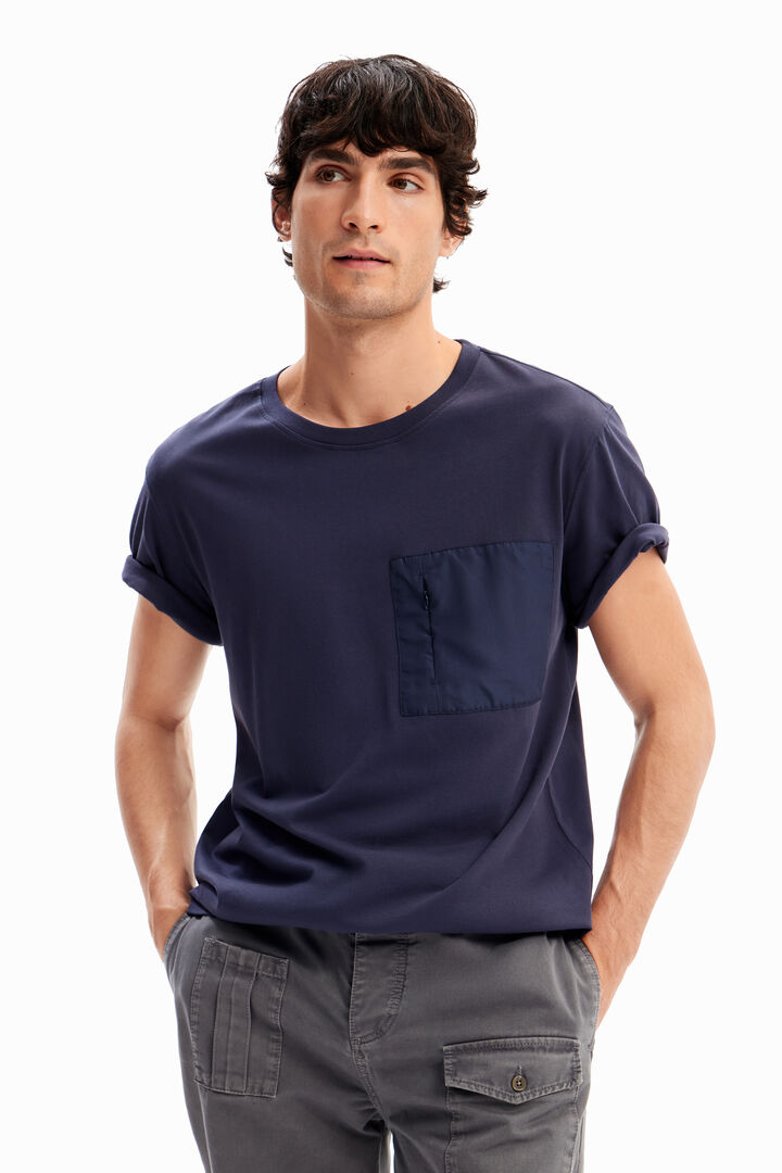 Effen T-shirt met borstzakje