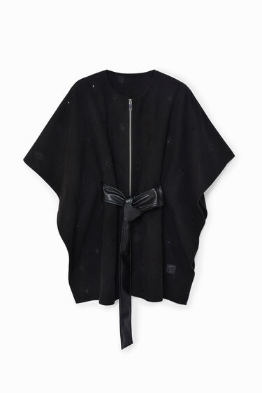 Poncho-cape belt and zipper | Desigual