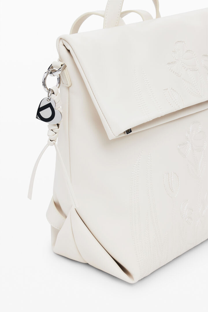 Mochila solapa cromada mediana | Desigual
