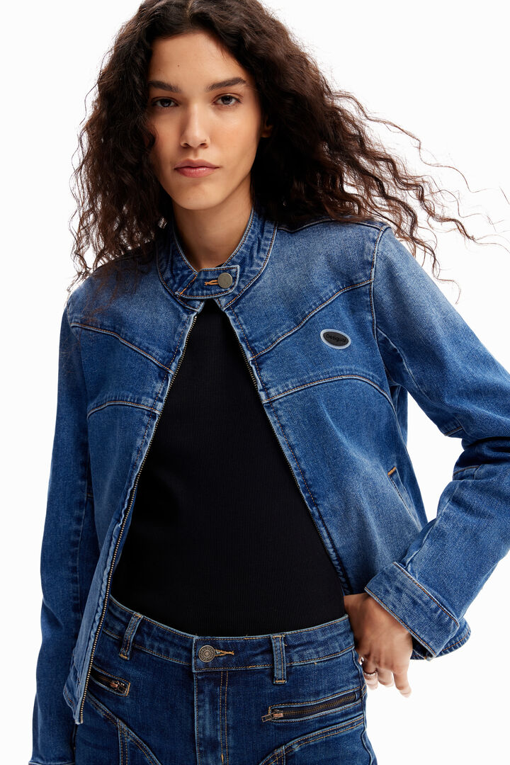 Biker-Jeansjacke