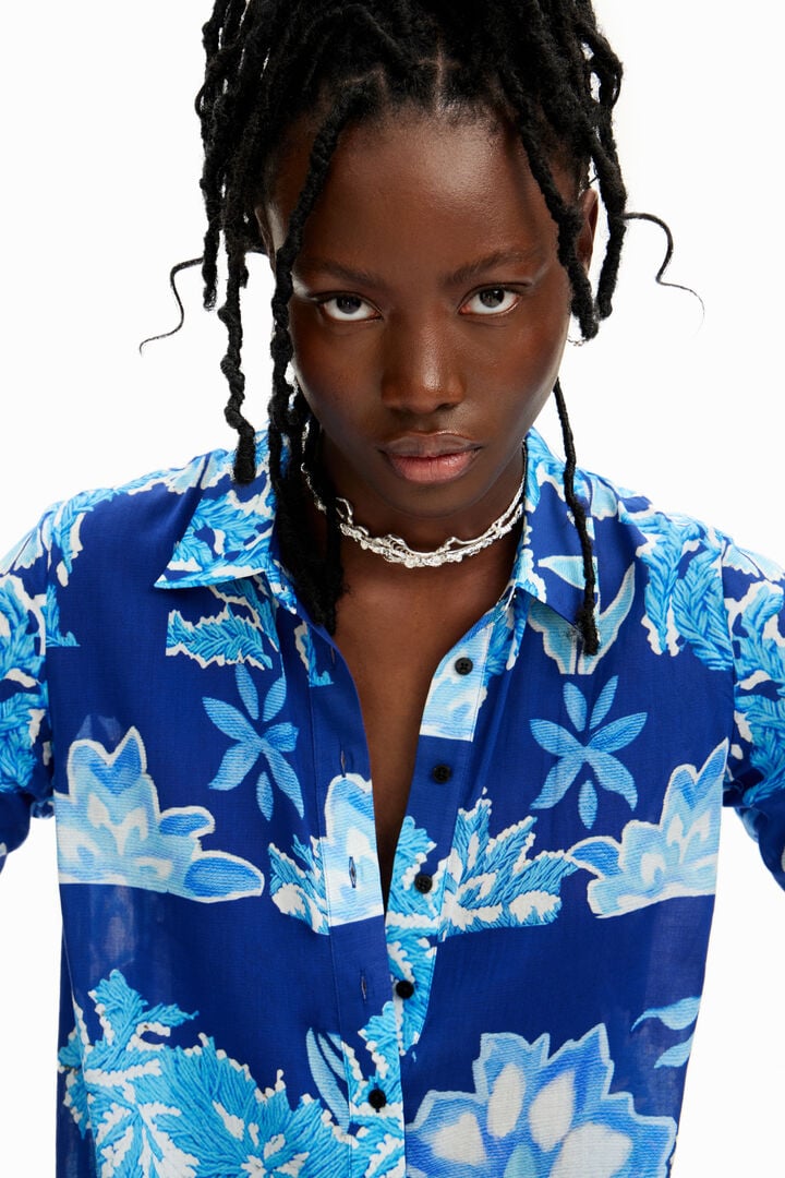 Robe chemise longue feuilles Stella Jean | Desigual