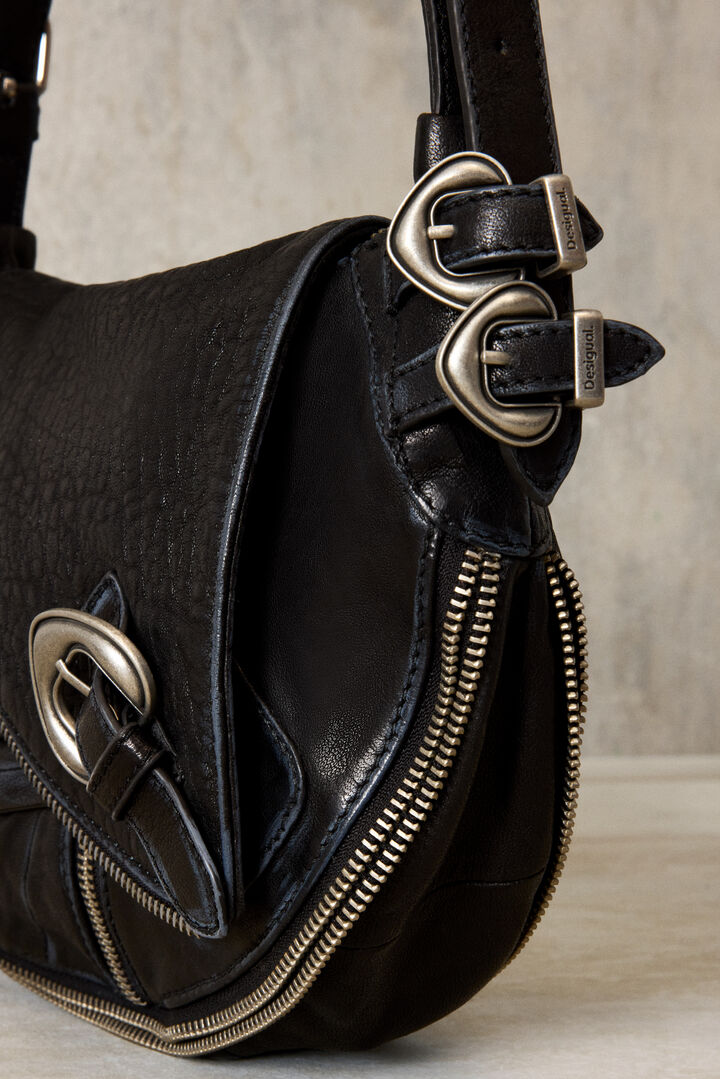 Sac moyen en cuir textures studio | Desigual