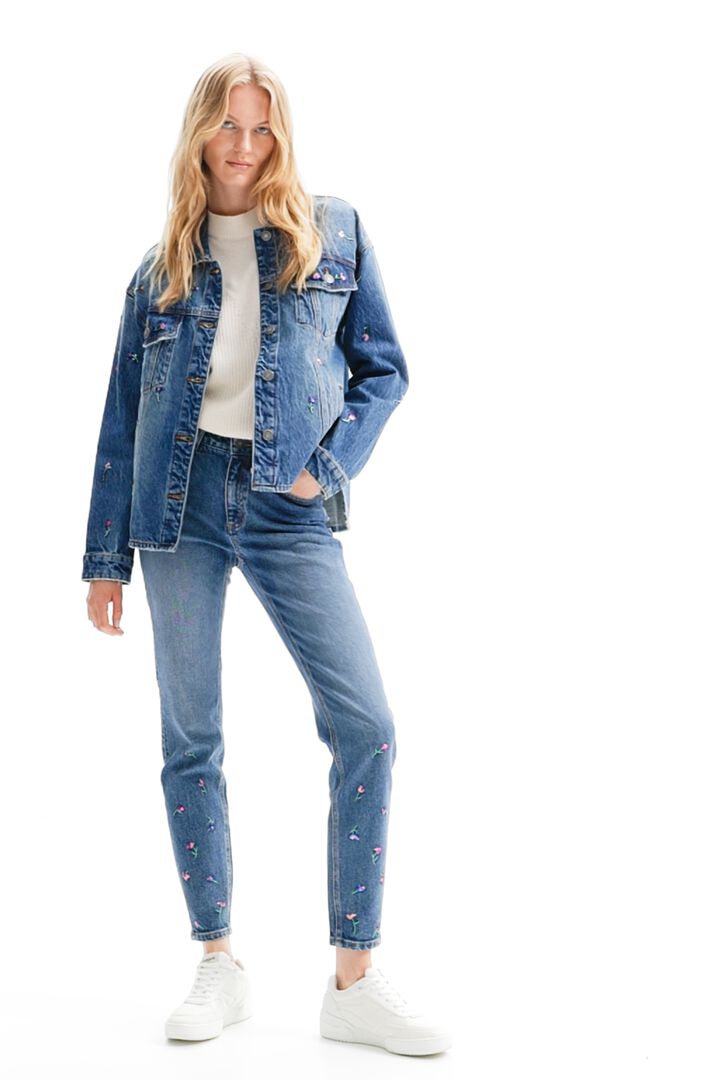 Floral denim trucker jacket | Desigual