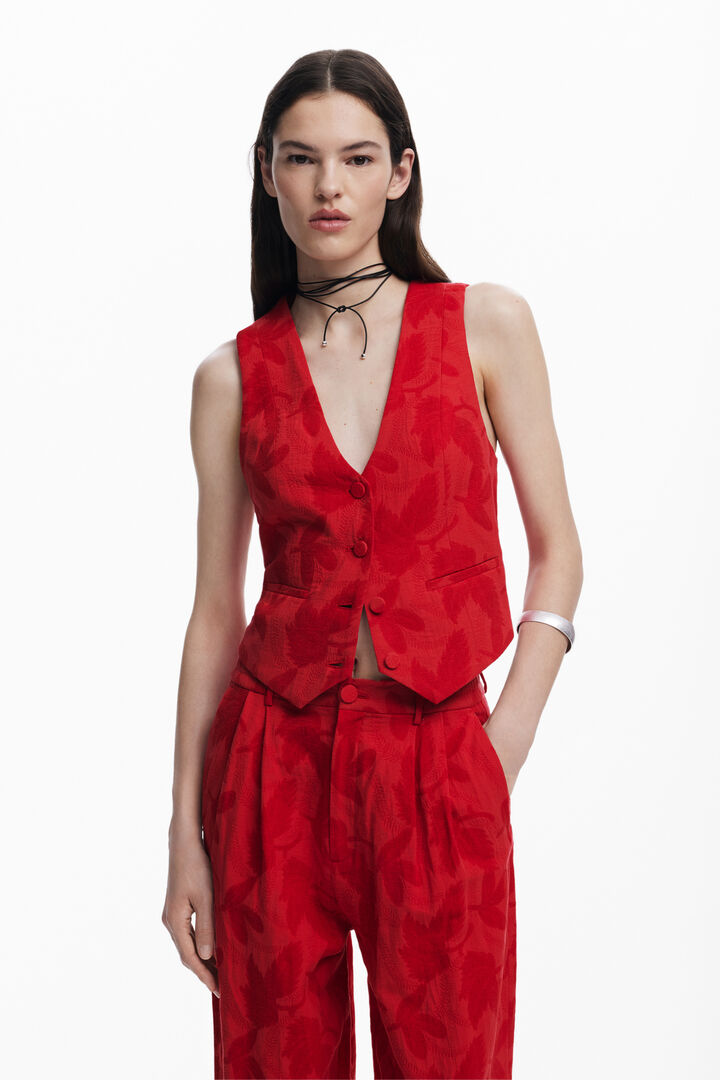 Printed pleated trousers | Desigual