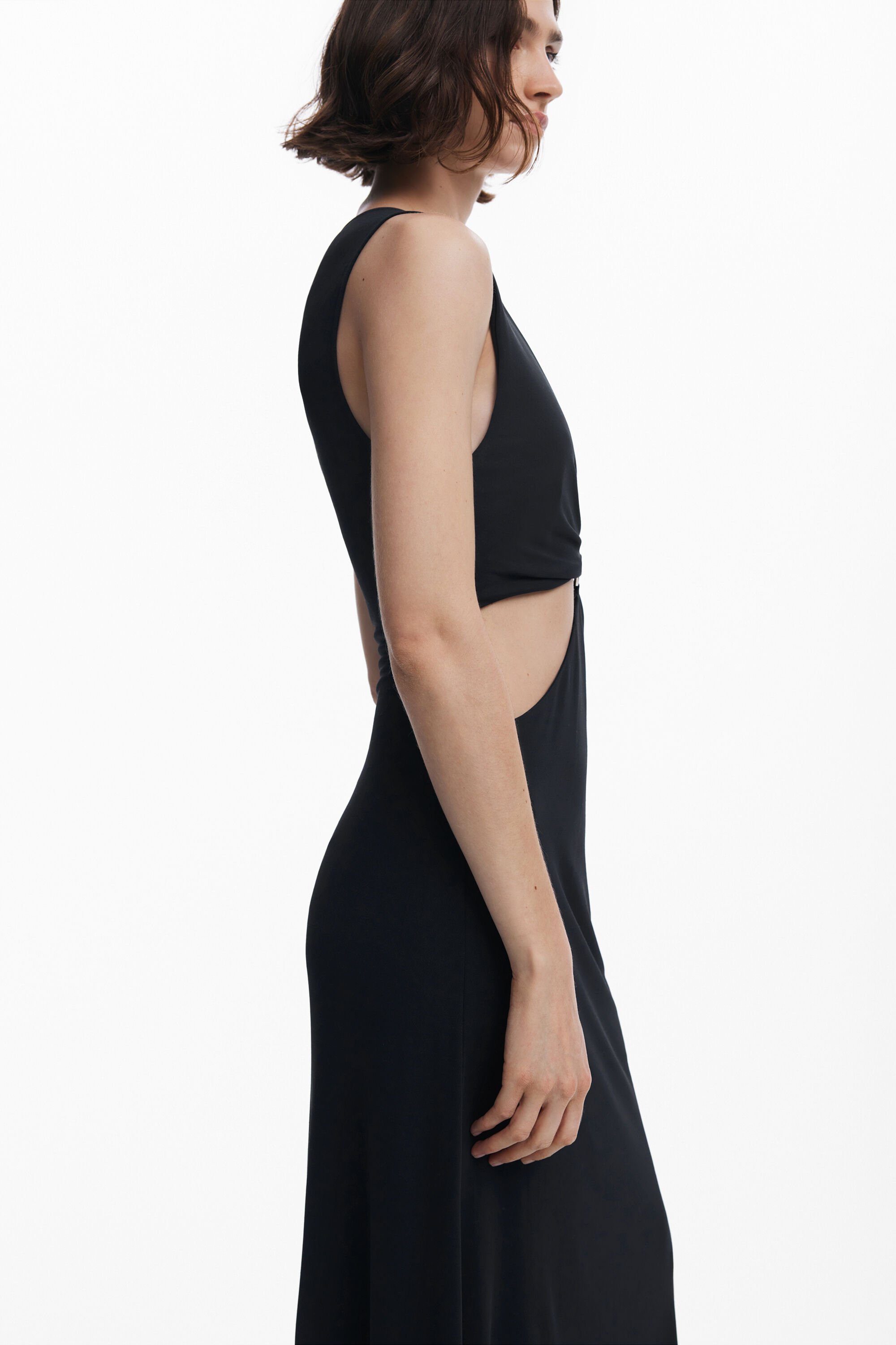 Desigual Long Dress With Metallic Appliqué