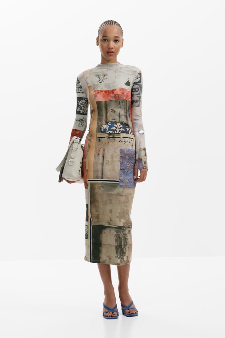 Collage fitted dress | Desigual