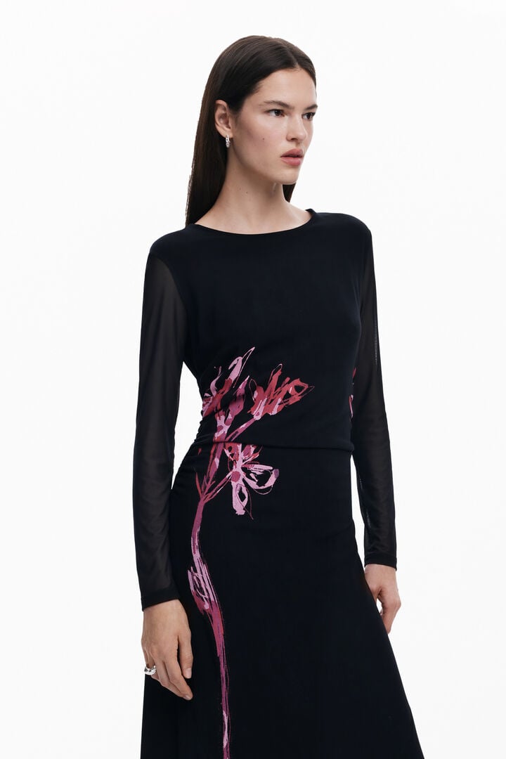 Asymmetric lily long dress | Desigual