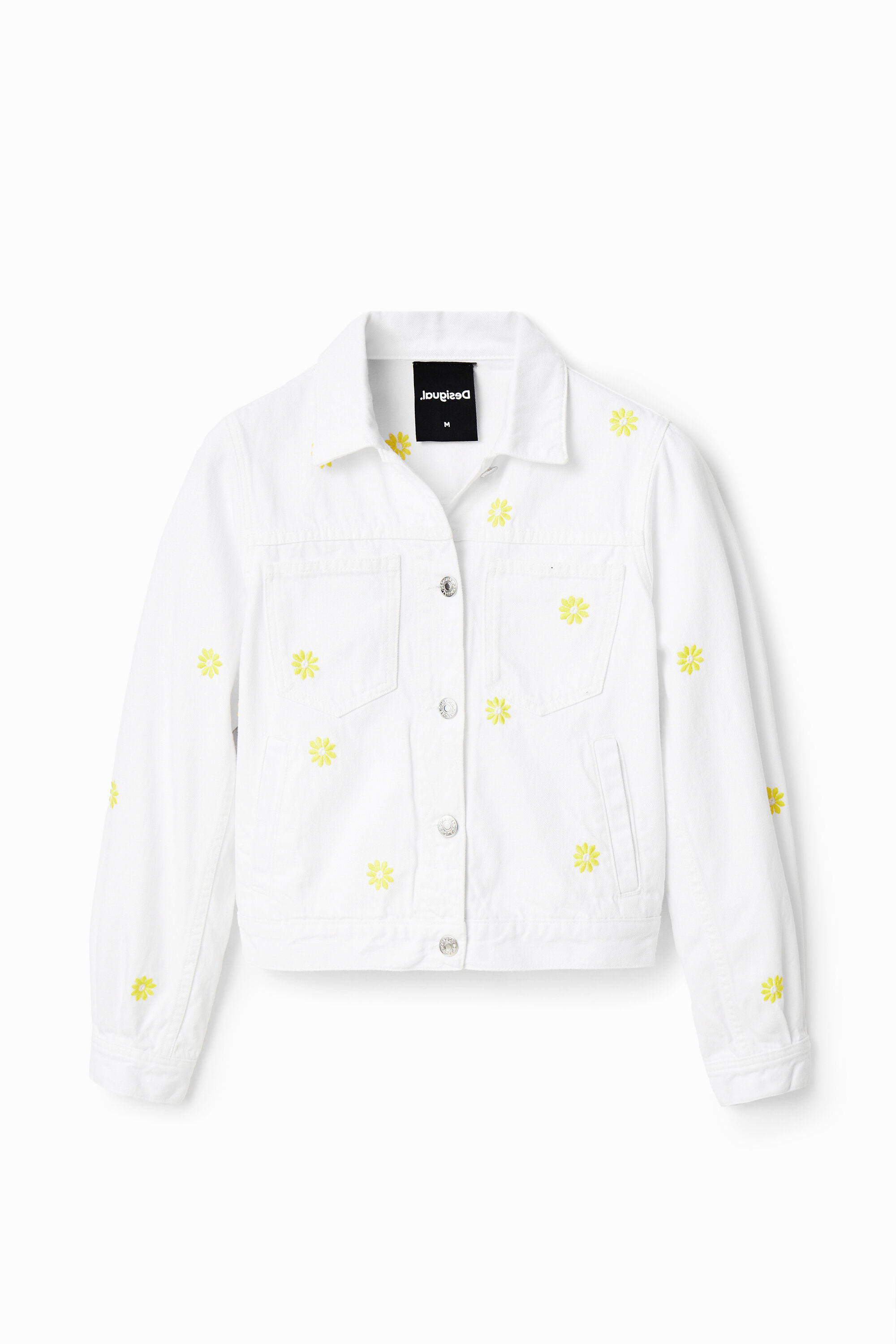 Desigual Daisy Denim Jacket In White