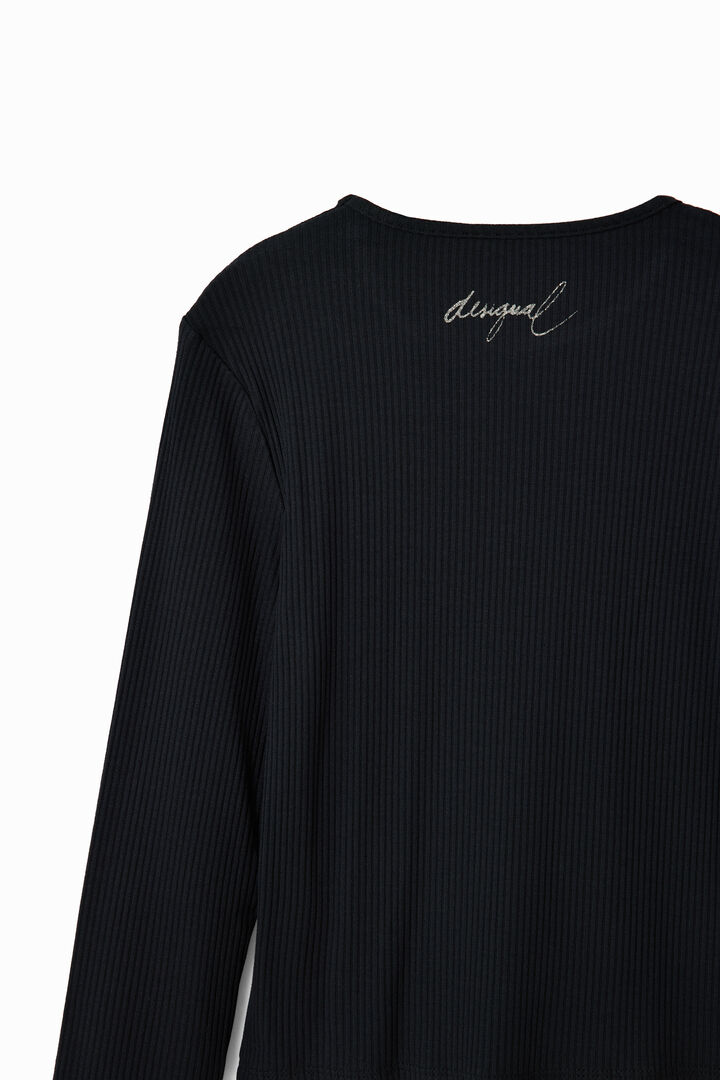 Camiseta canalé strass | Desigual
