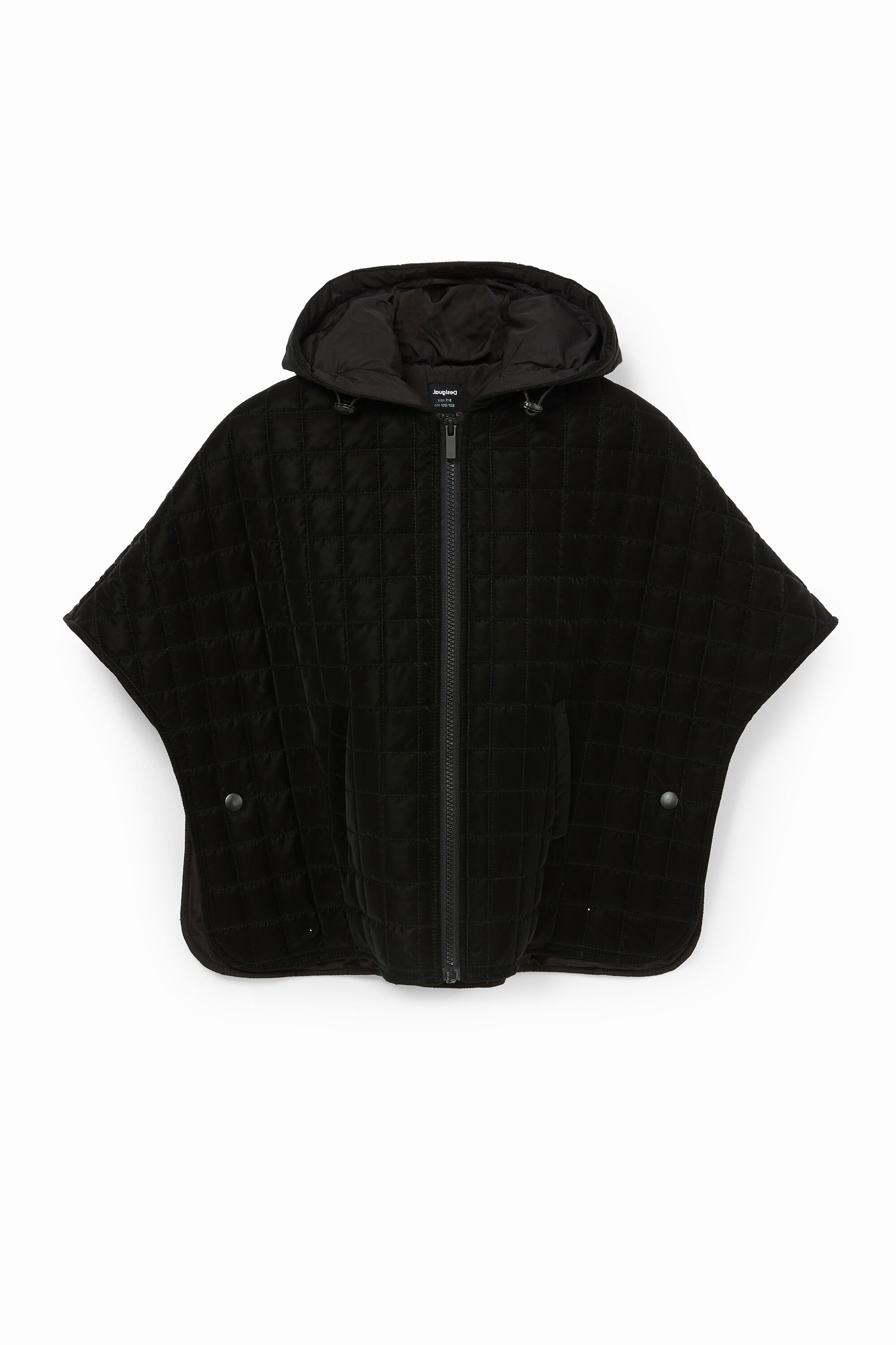 Veste-cape capuche matelassé - BLACK - 11/12