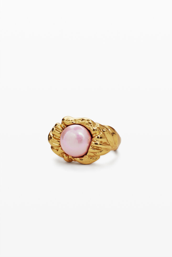 Gold-plated pearl ring Zalio | Desigual
