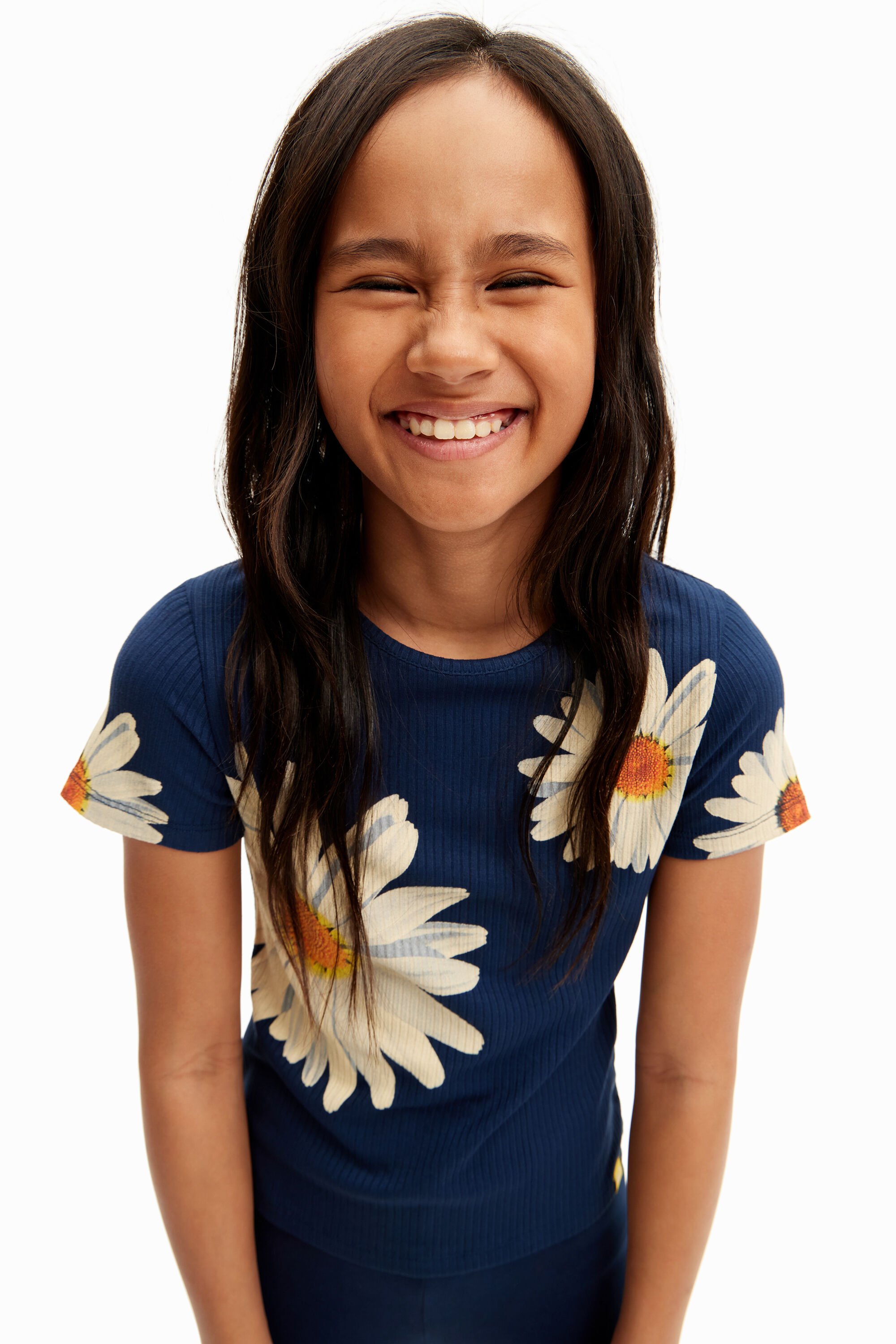 Ribbed daisy T shirt