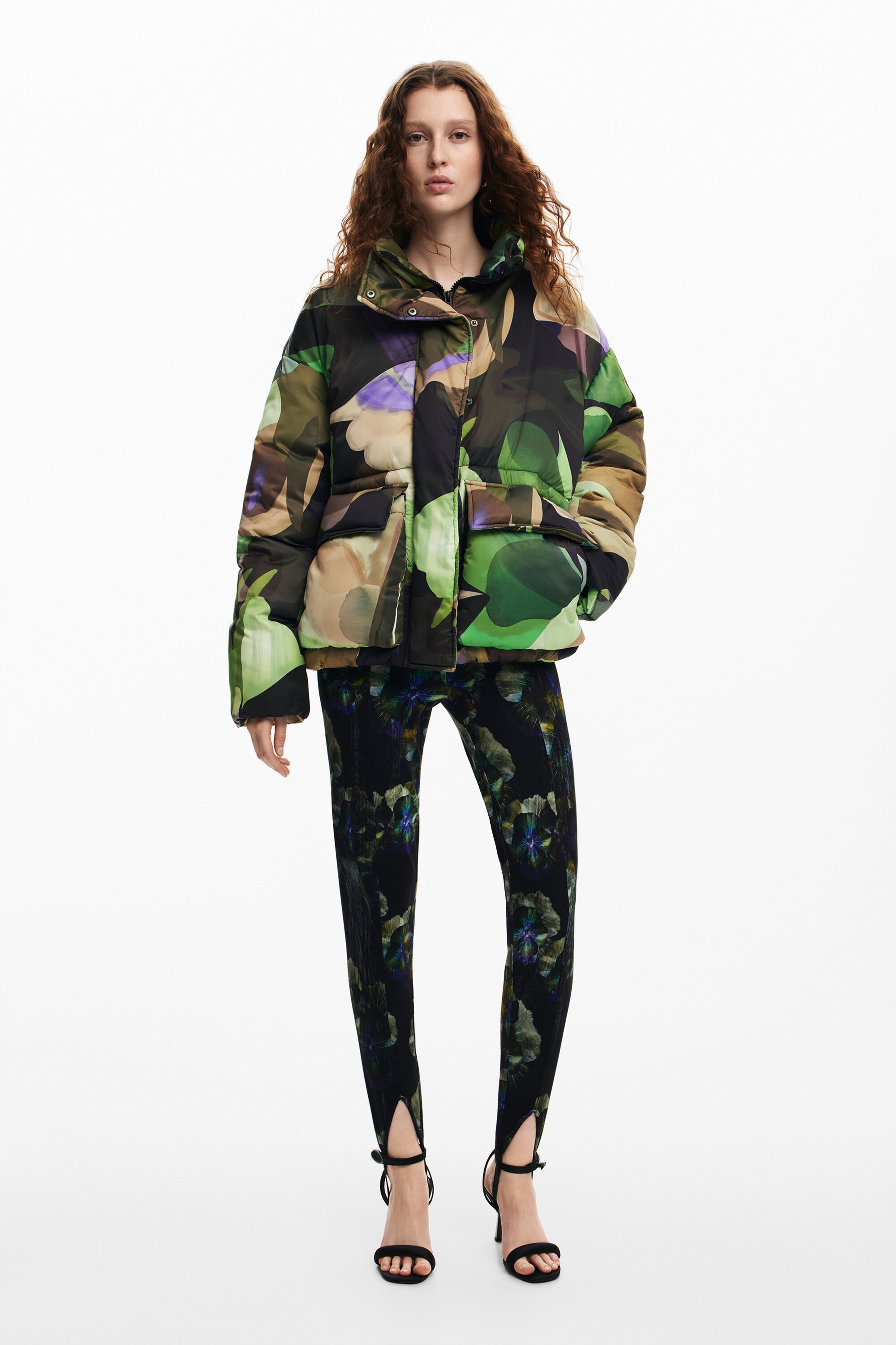 Desigual Padded Coat M. Christian Lacroix Women POLYESTER Green L