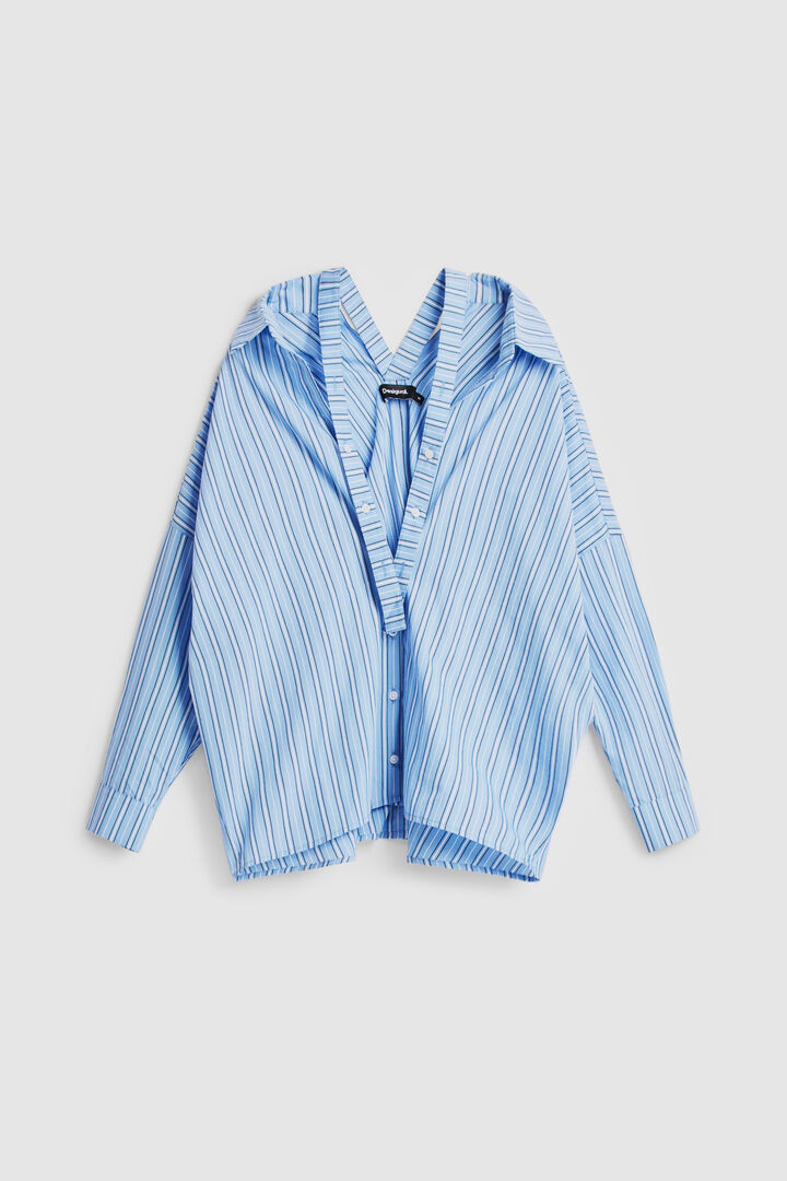 Chemise à rayures décolleté | Desigual