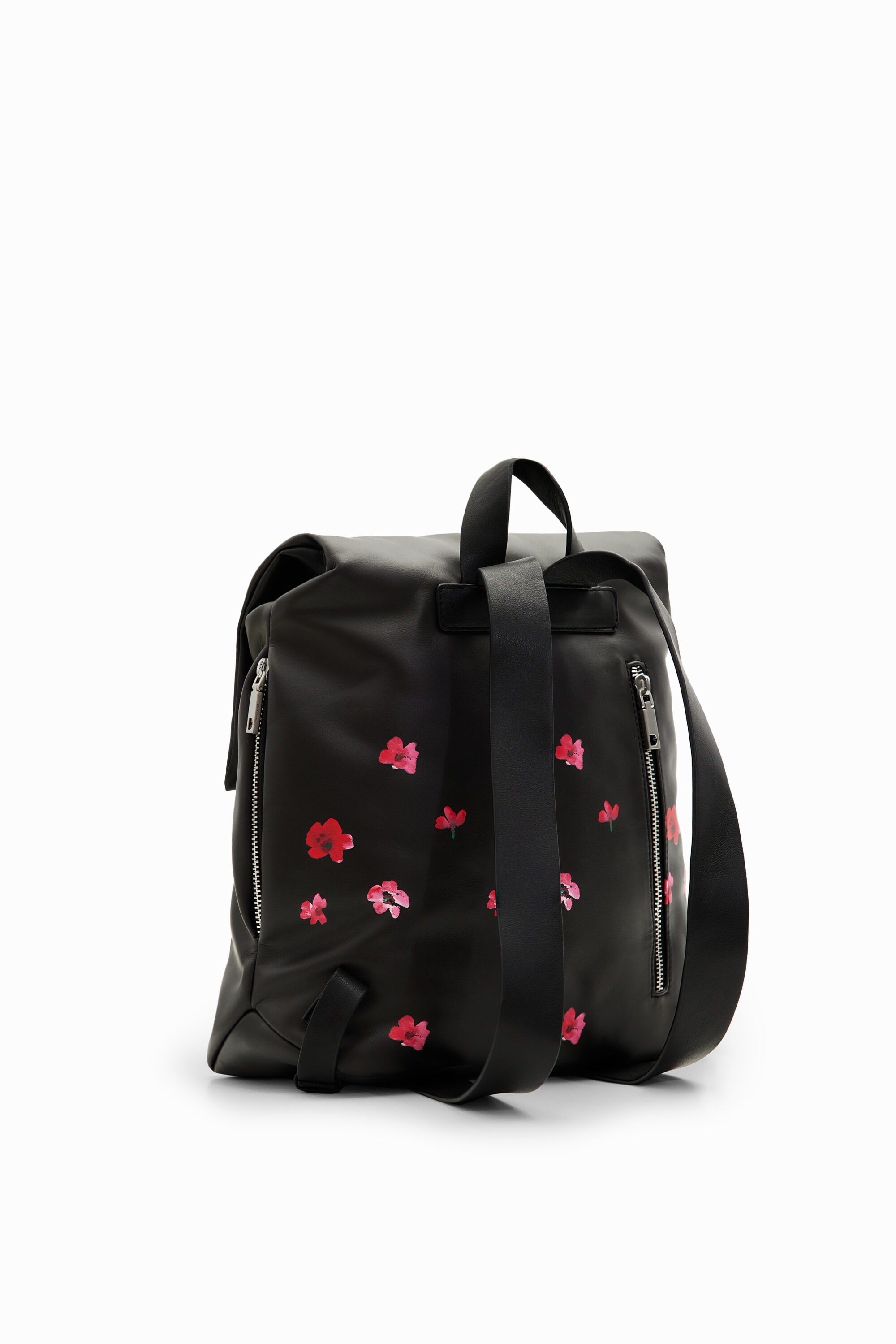 Shop Desigual S Padded Floral Backpack In Black