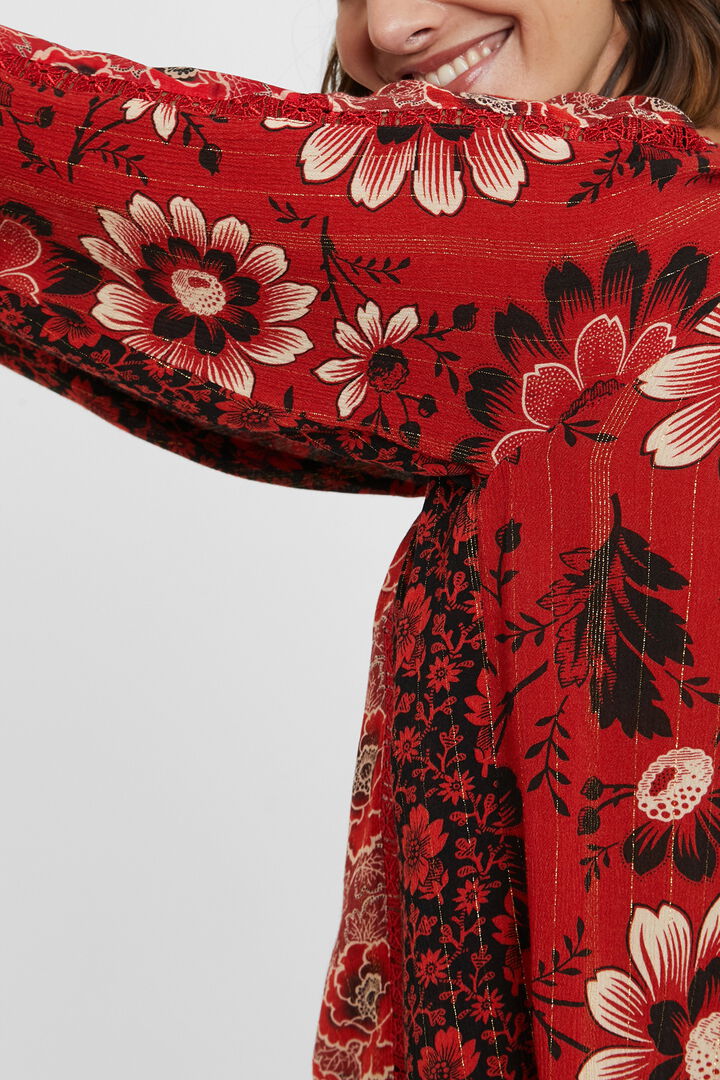Blusa loose cuello barco flores | Desigual