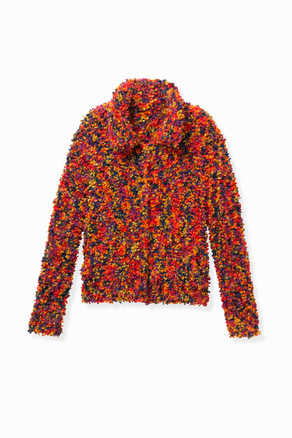 Marbled knit short jumper