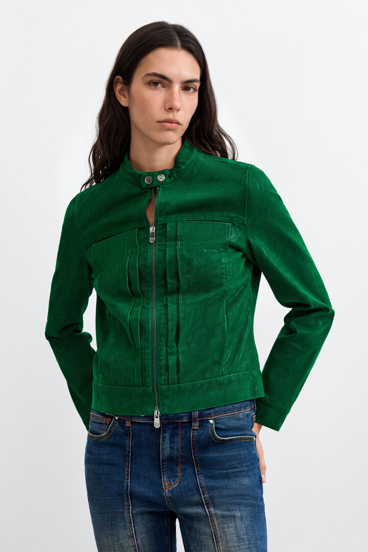 Veste courte effet cuir