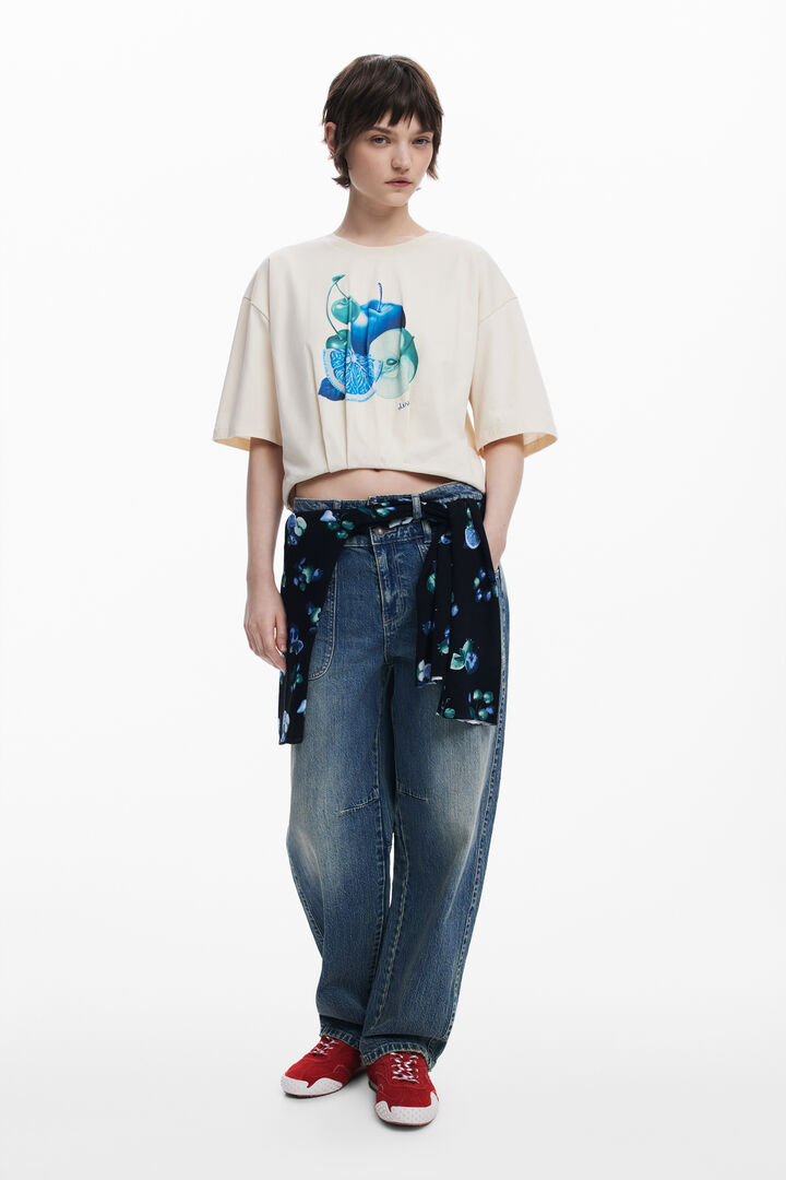 Camiseta abullonada frutas | Desigual