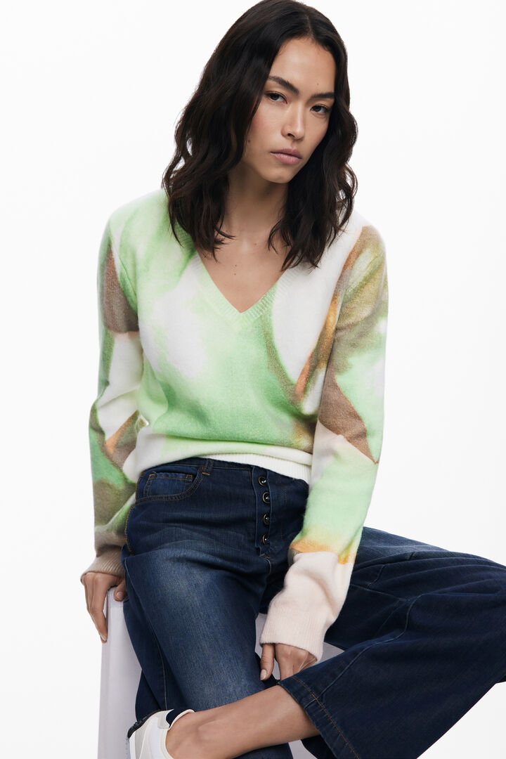 Weicher V-Ausschnitt Pullover | Desigual