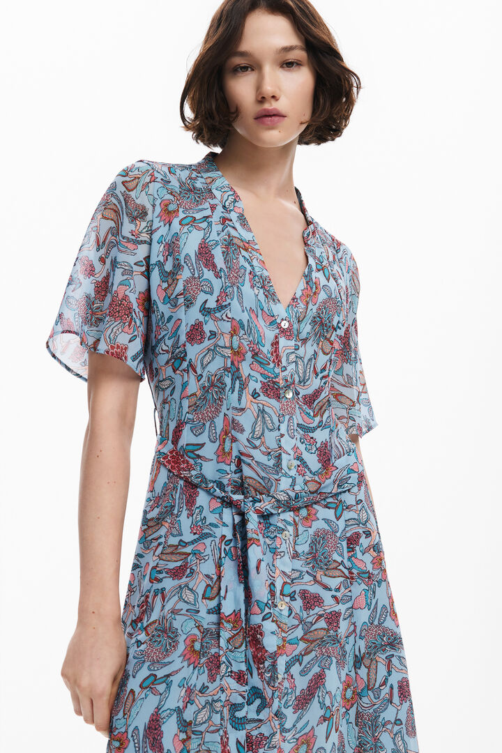 Vestido midi motivos florales | Desigual