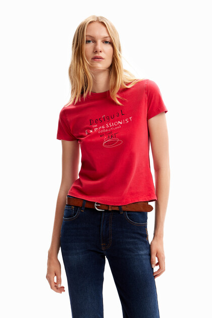 Slim message T-shirt