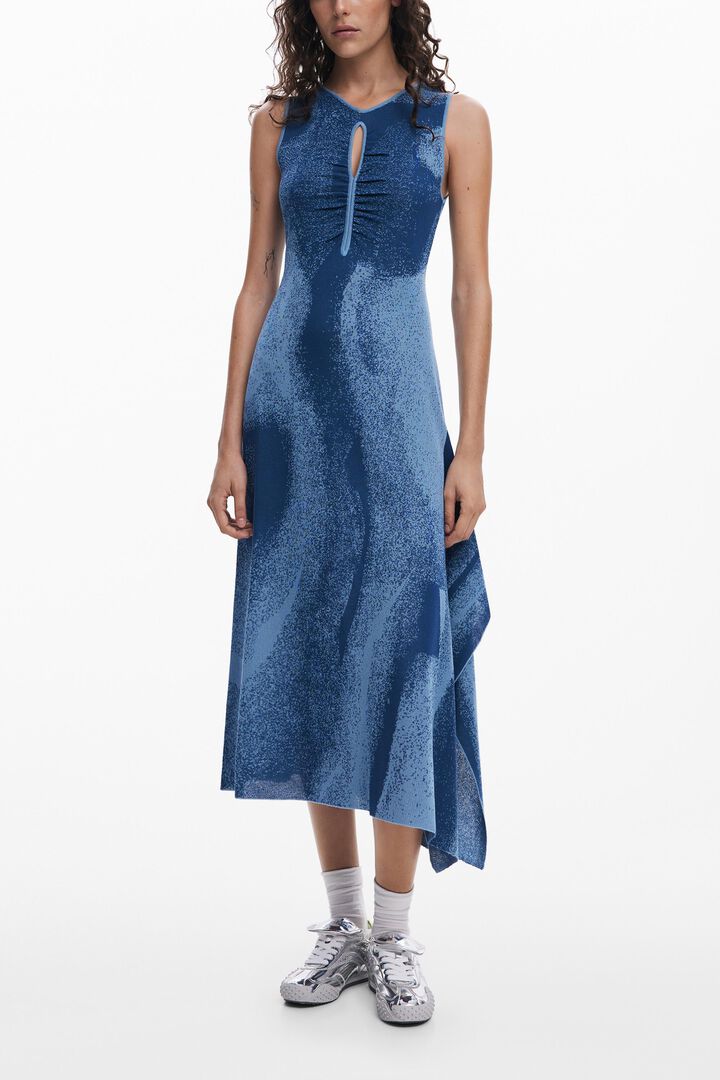 Jacquard cut-out dress