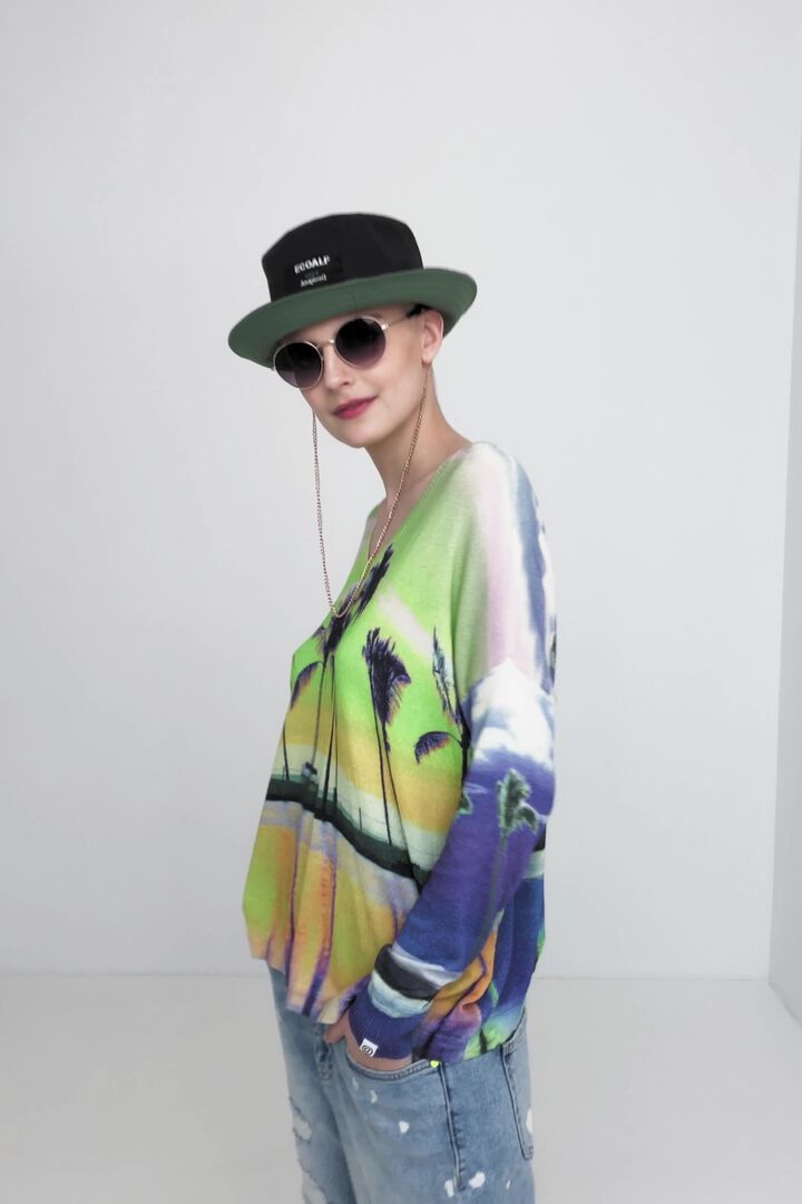 Pull fin imprimé hawaïen | Desigual