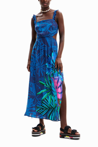 Vestit midi volants tropical | Desigual