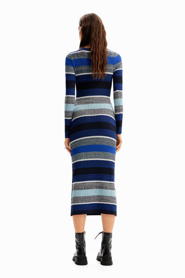 Stripy ribbed midi dress | Desigual