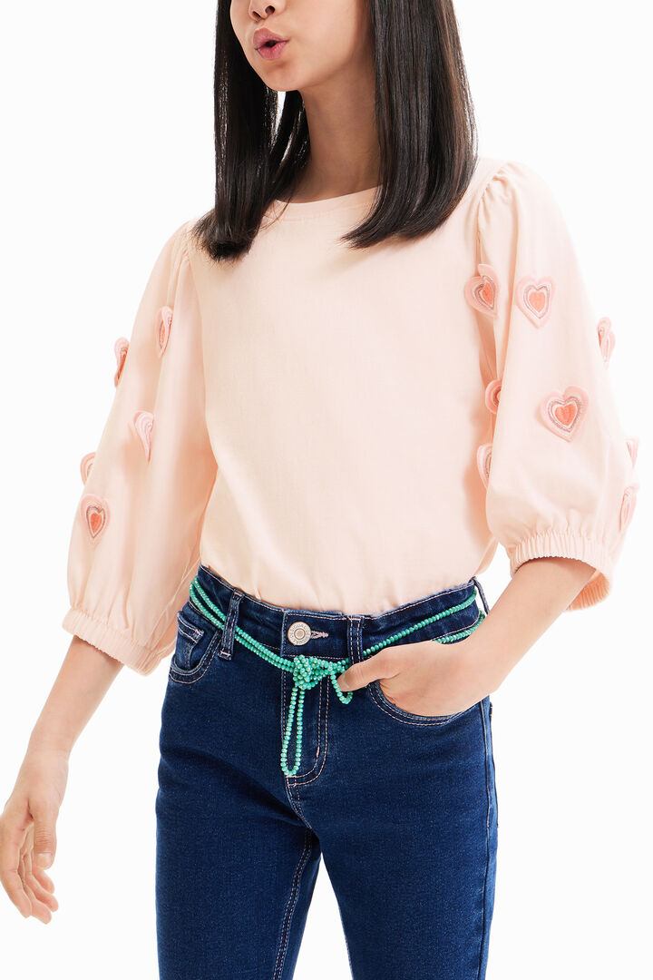 Camiseta abullonada corazones | Desigual