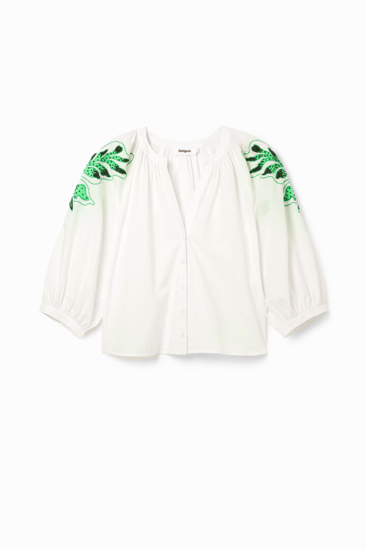 V-neck embroidered blouse | Desigual