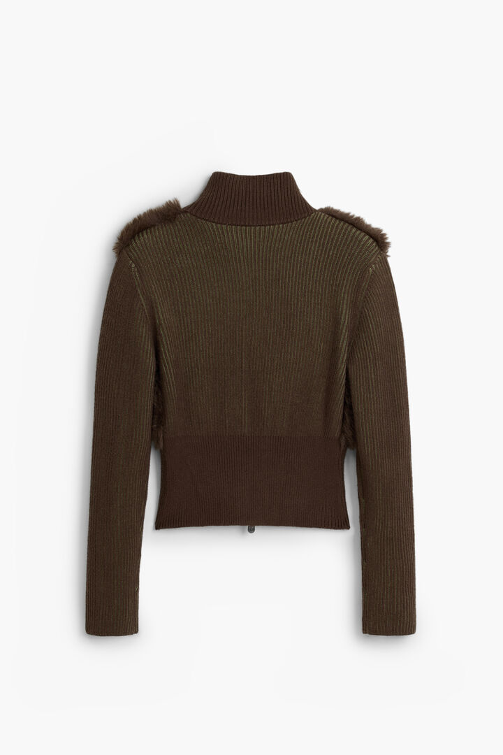 KNIT SWEATER WITH FUR