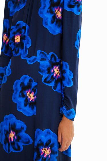 Long floral slit dress | Desigual