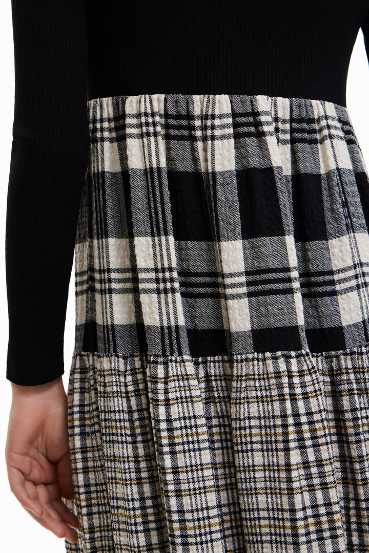 Midi dress with plaid skirt | Desigual