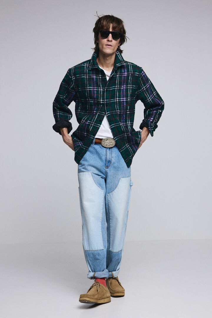 Overhemd met lange mouwen en ruitpatroon met rits | Desigual