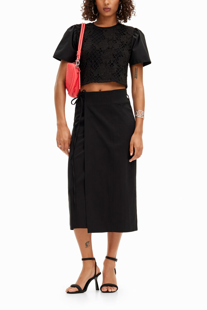 T-shirt semi-dentelle | Desigual