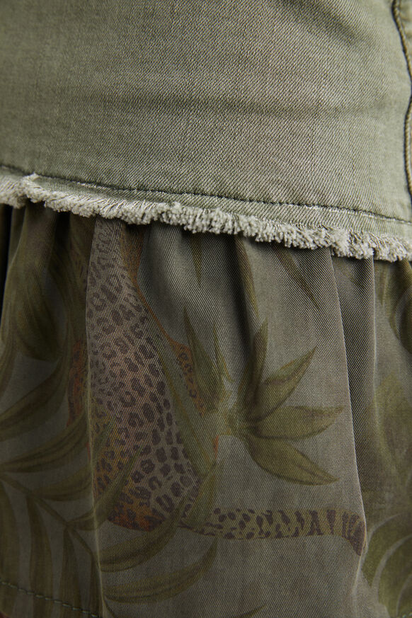 Flounce patchwork denim miniskirt | Desigual