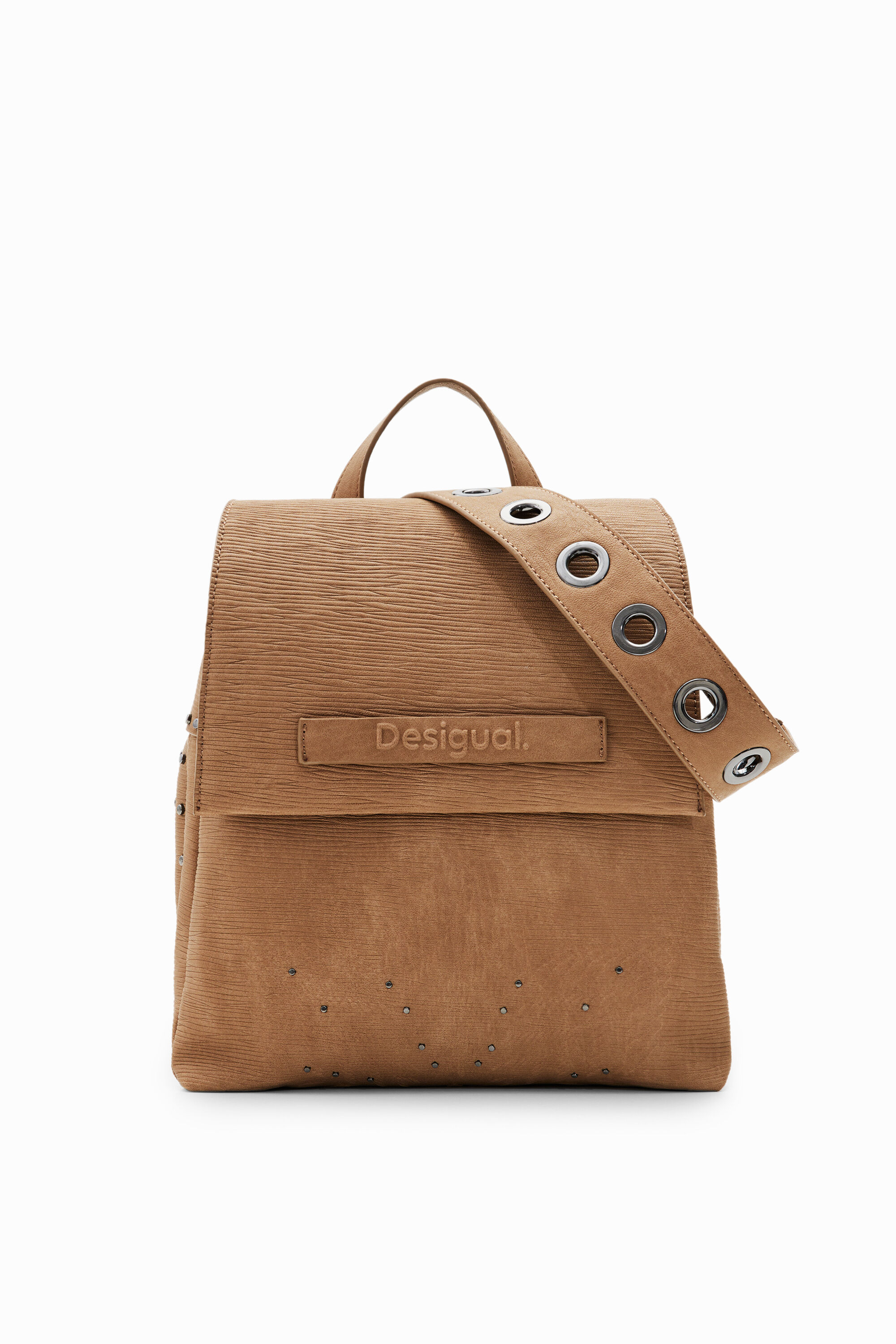 Shop Desigual Small Multi-position Star Backpack In Brown