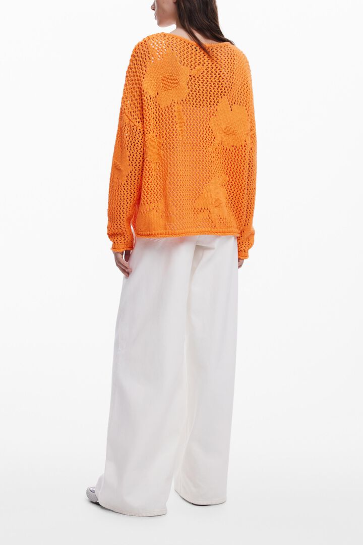 Fluid openwork sweater