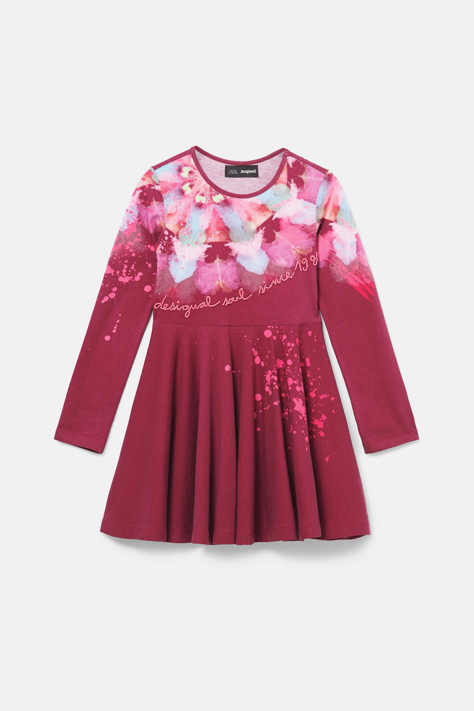 Watercolour print cotton dress