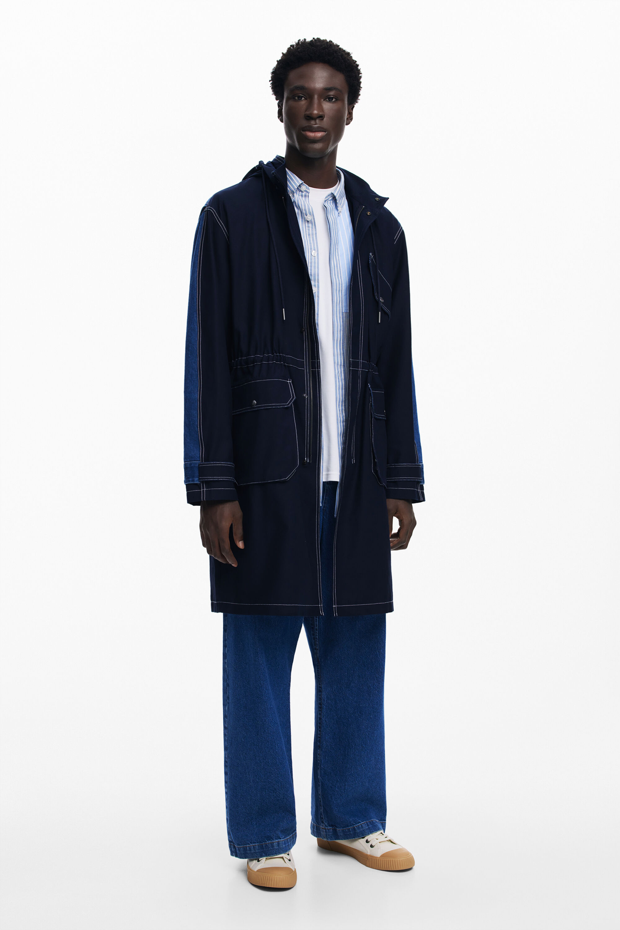 Denim parka