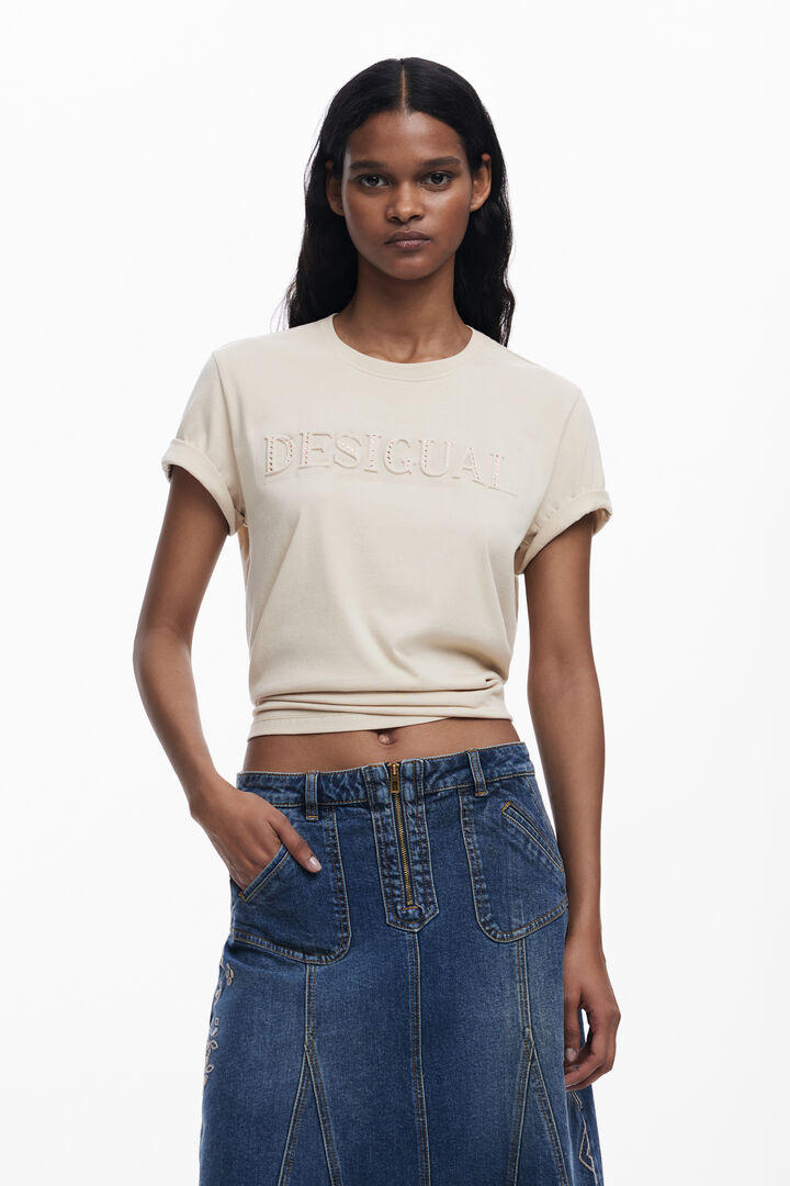 Studded logo T-shirt | Desigual