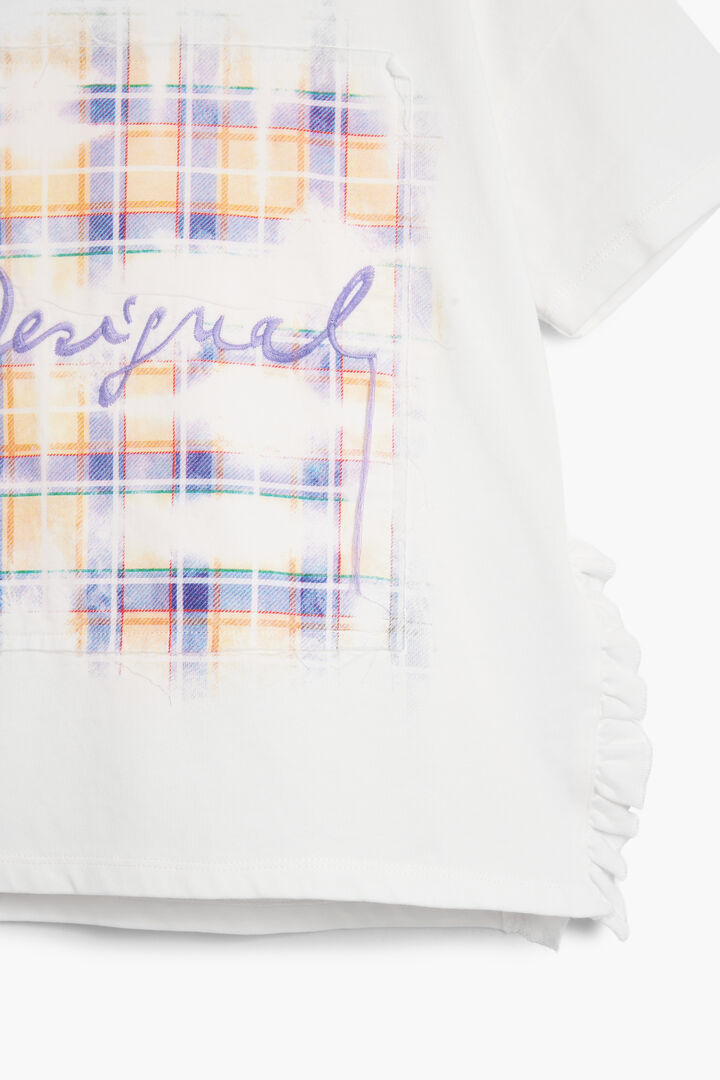 T-shirt &agrave; manches courtes &agrave; carreaux | Desigual