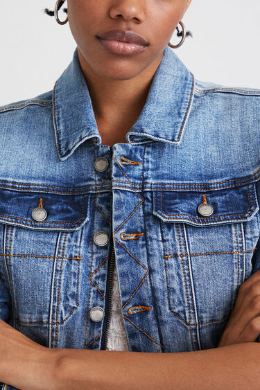 Denim jacket with border | Desigual