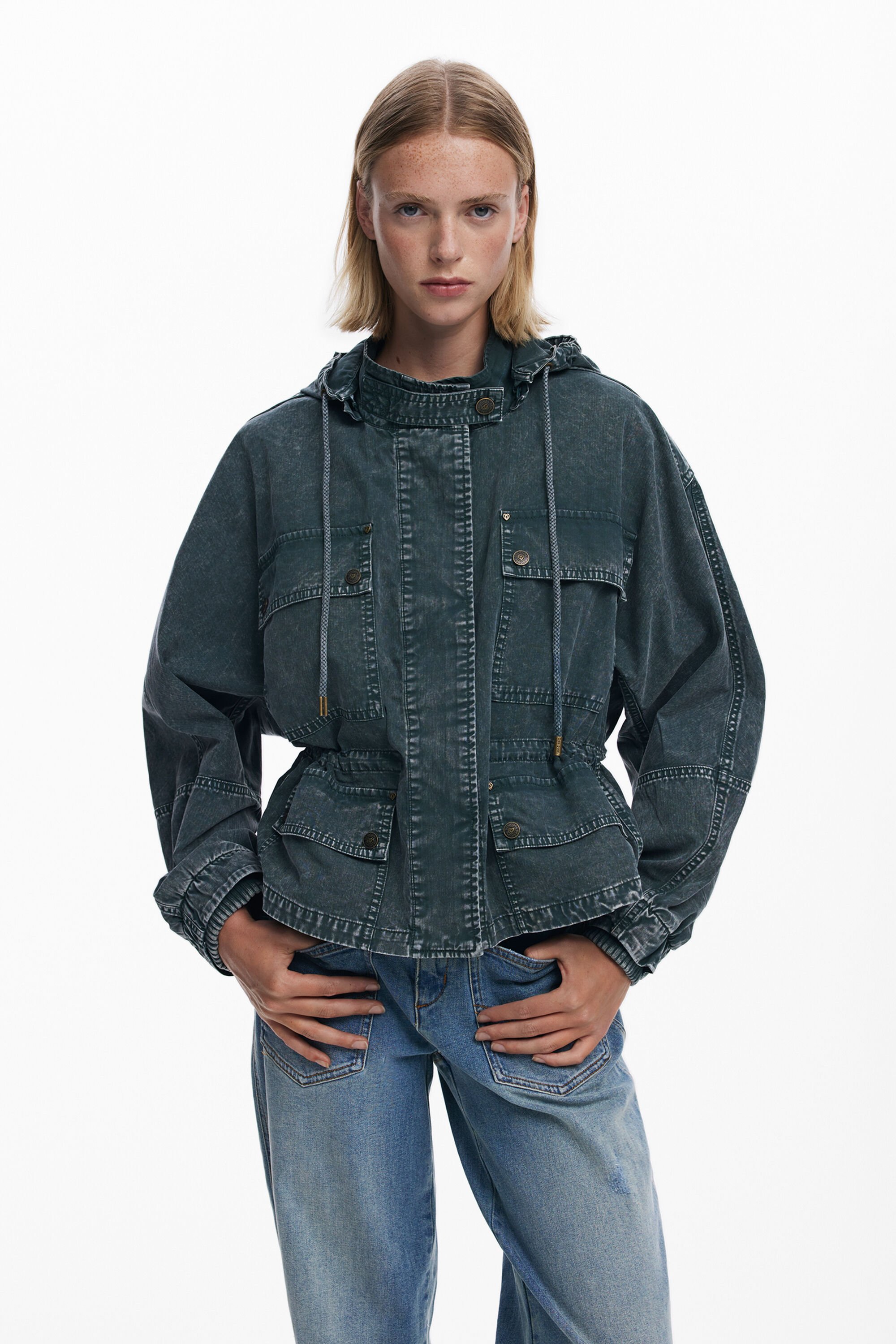 Desigual Gewatteerde parka jas - GREEN